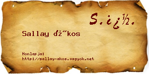 Sallay Ákos névjegykártya