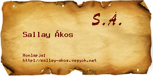 Sallay Ákos névjegykártya